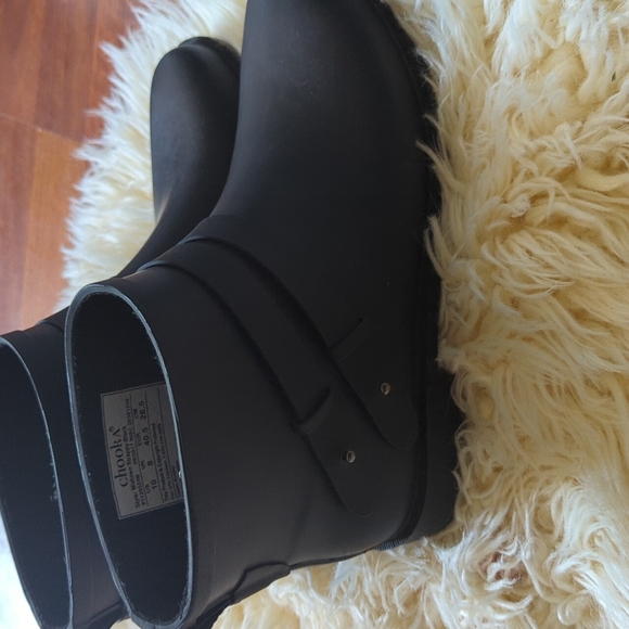 Chooka Midtown Strappy Black Winter Rain Boots Ankle Booties 10 Rubber - Picture 9 of 9